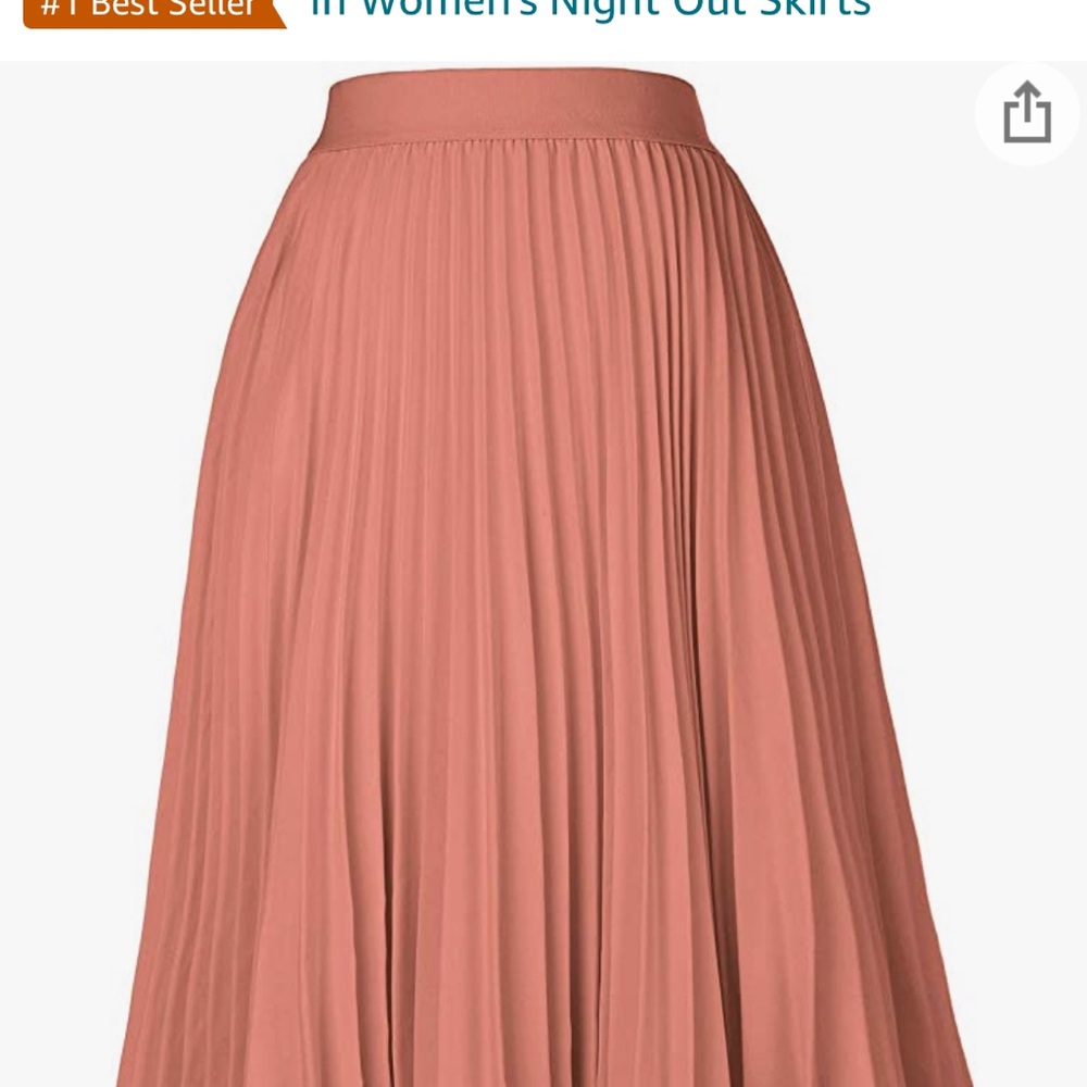 High waist pleated A-line swing skirt